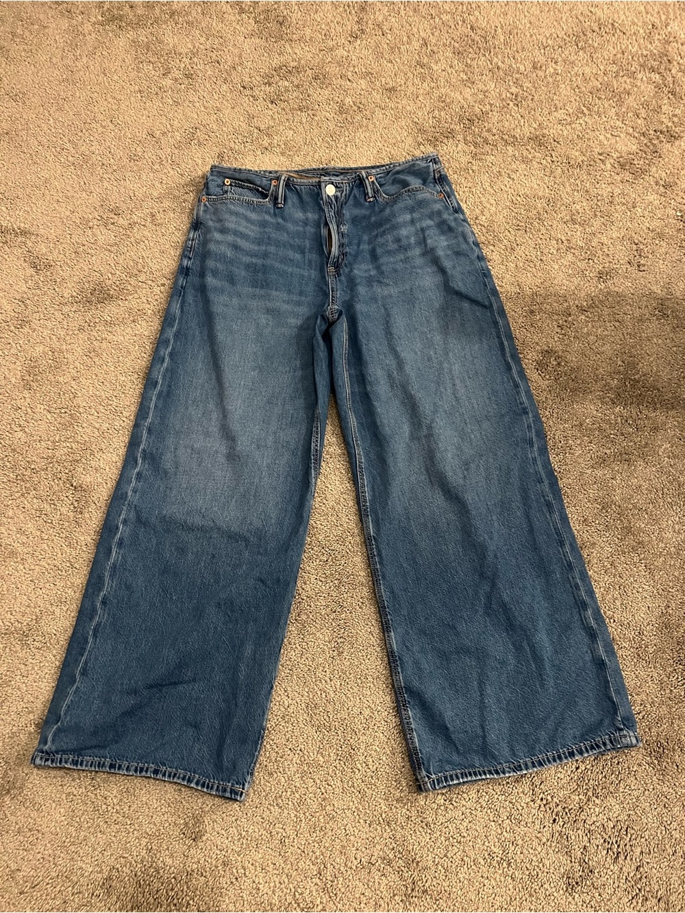 American Eagle Wide Leg Denim Jeans in Blue